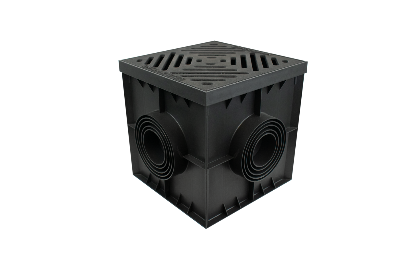 DEKDrain - Hydrus PP 300 x 300mm Trapped Yard Gully, Catch-Pit Plus with B125 Cast Iron Grating Ø75-140