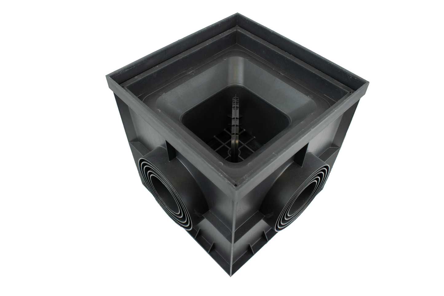 DEKDrain - Hydrus PP 300 x 300mm Trapped Yard Gully, Catch-Pit Plus with B125 Cast Iron Grating Ø75-140