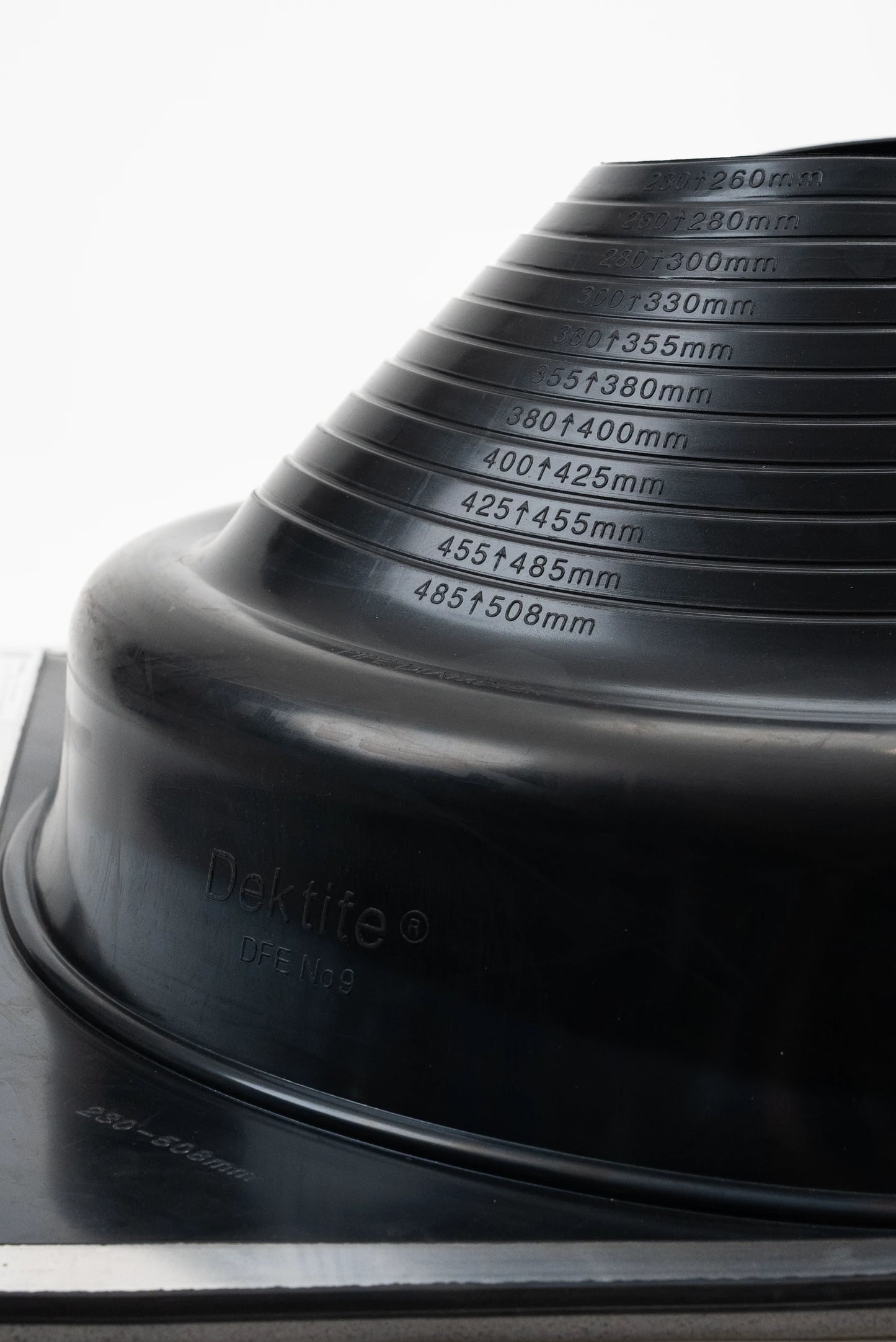 Dektite Ezi-Seal Rubber Roof Flashing 230-508mm Black EPDM (DFE109BEZ)