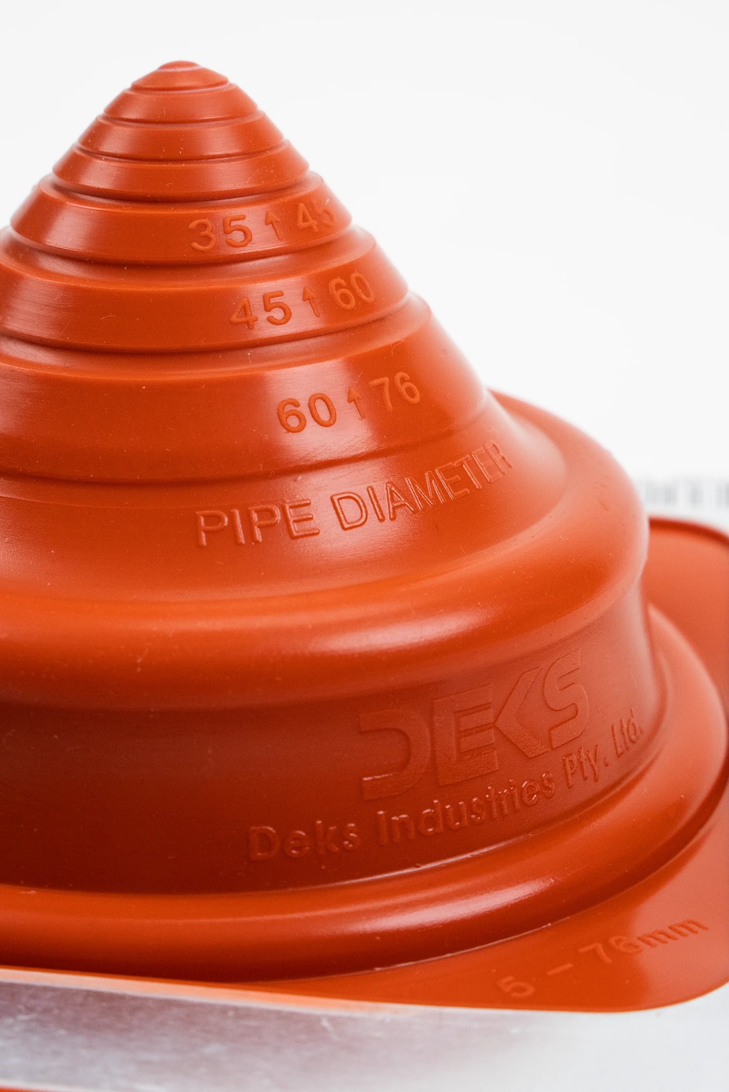 Dektite Premium Rubber Roof Flashing 5-76mm Red Silicone (DFE202RE)