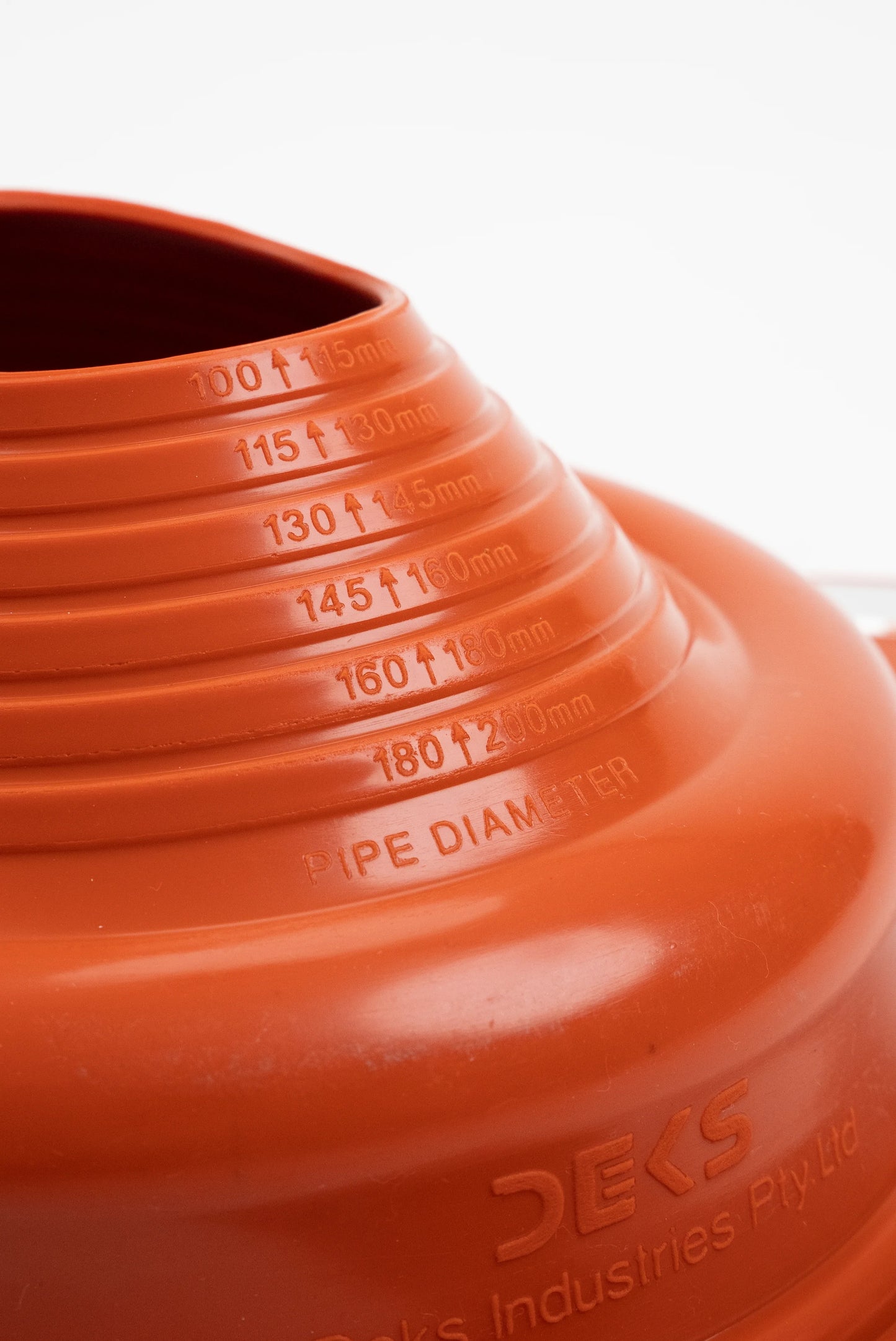 Dektite Premium Rubber Roof Flashing 100-200mm Red Silicone (DFE205RE)
