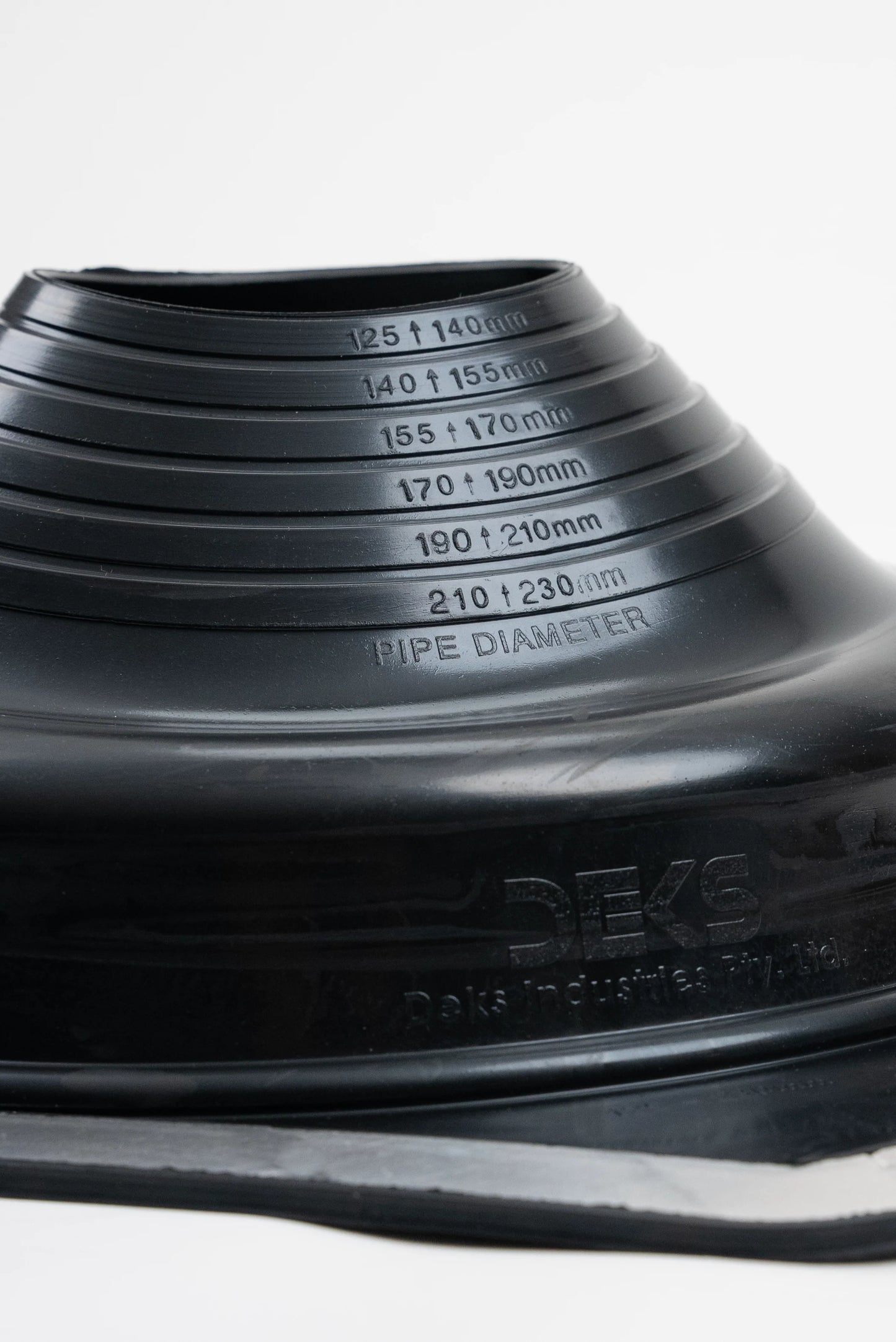 Dektite Premium Rubber Roof Flashing 125-230mm Black EPDM (DFE106B)