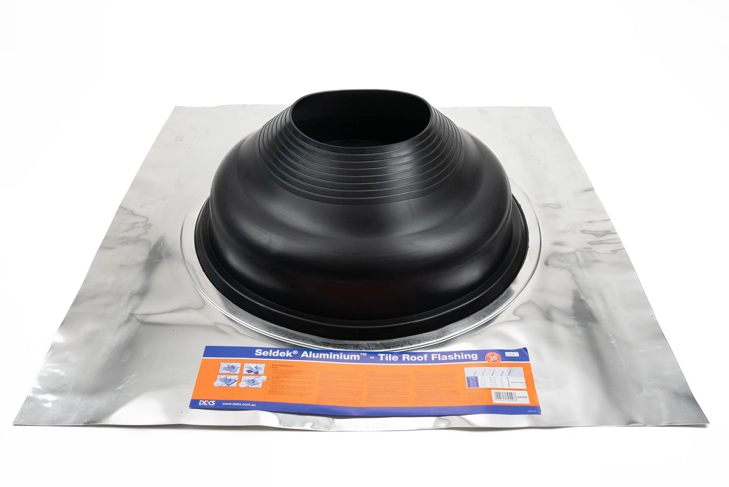 Seldek Aluminium Rubber Roof Flashing 300 - 450mm Black EPDM (SDA104B)