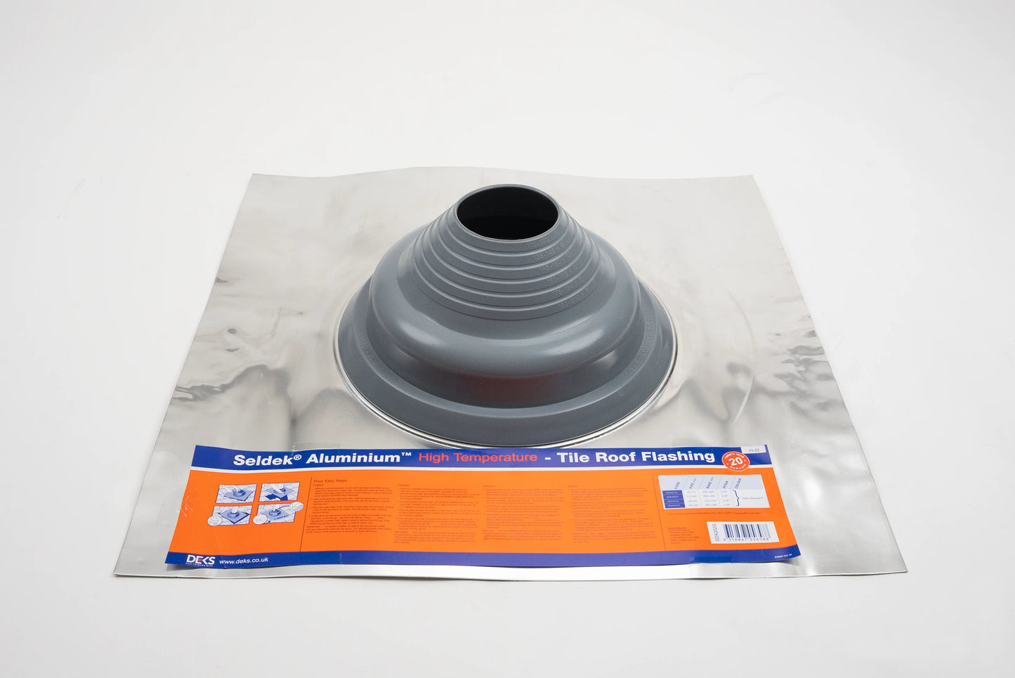 Seldek Aluminium Rubber Roof Flashing 110 - 200mm Grey Silicone (SDA202G)